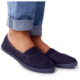 Prolamované nazouvací tenisky Navy Blue Chillout námořnická modř