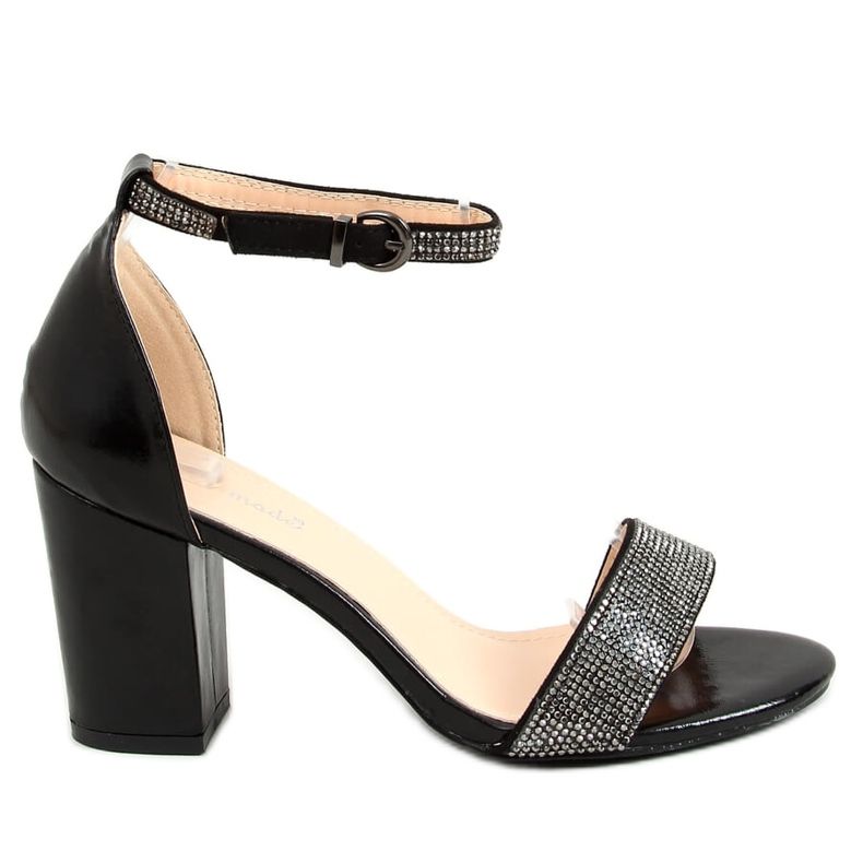 Černé 1478 Černé sandály na vysokém podpatku černá Černé 1478 Černé sandály na vysokém podpatku černá