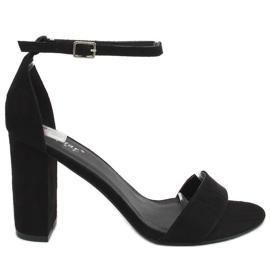 Černé sandály na sloupku AF03P Černá černý