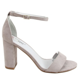 Šedé sandály na sloupku AF03P Šedá
