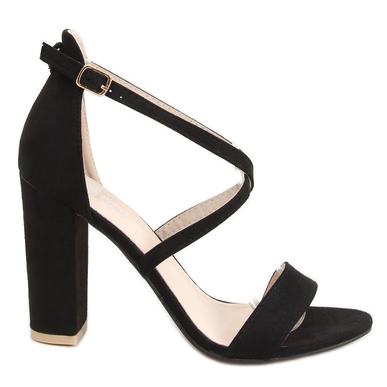 Černé sandály na sloupku GG-88P Black černá Černé sandály na sloupku GG-88P Black černá