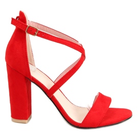 Sandály na sloupku červené GG-88P Červené červený