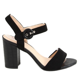 Černé sandály na vysokém podpatku SL1008P Black černý