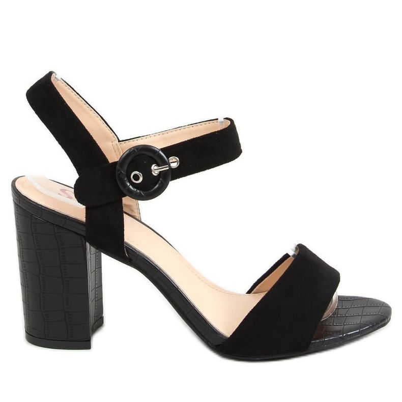 Černé sandály na vysokém podpatku SL1008P Black černá