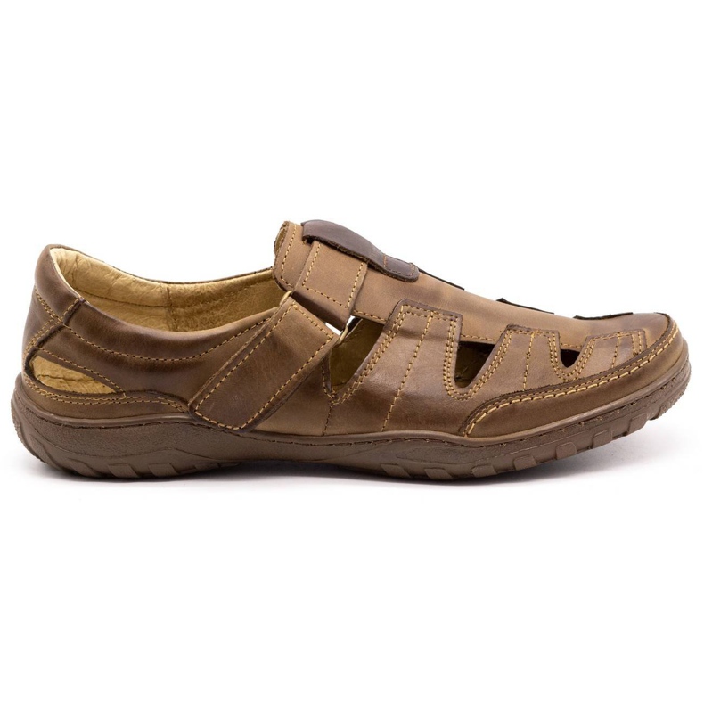 Polbut 260 pánských prolamovaných bot na léto, hnědé hnědý