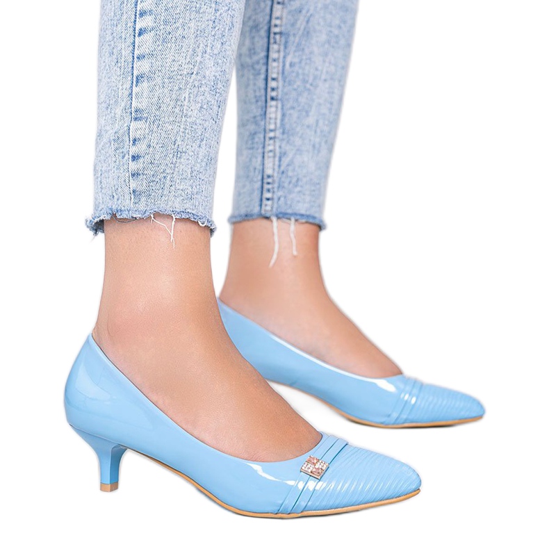 Modré lodičky na nízkém podpatku Molly modrý