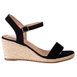 Klasické sandály na klínku VINCEZA černý