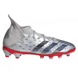 Kopačky Adidas Predator Freak.3 Mg Jr FY7625 šedá stříbrný Kopačky Adidas Predator Freak.3 Mg Jr FY7625 šedá stříbrný