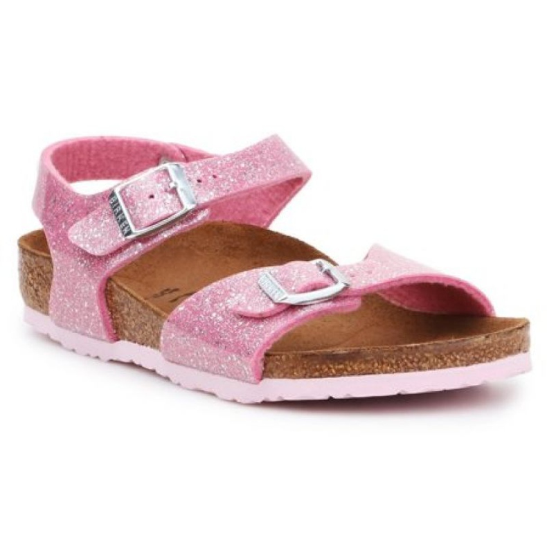 Sandály Birkenstock Rio Plain Jr 1018991 černá růžový Sandály Birkenstock Rio Plain Jr 1018991 černá růžový