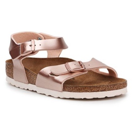Sandály Birkenstock Rio Kids Bf ELectric Metallic Copper 1012520 černý růžový