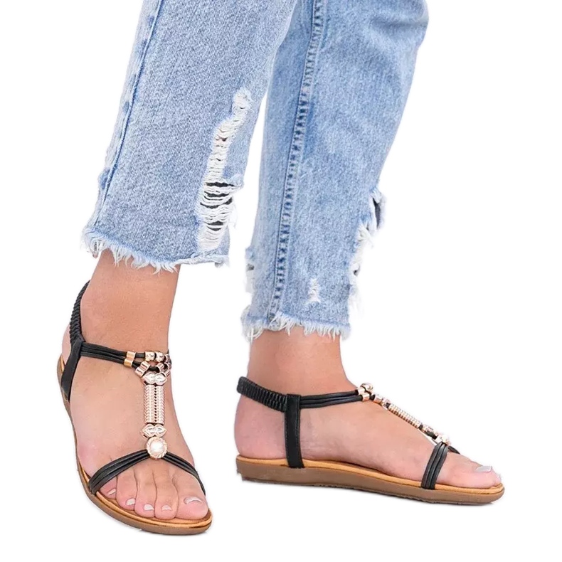 Dámské černé sandály Liva černá