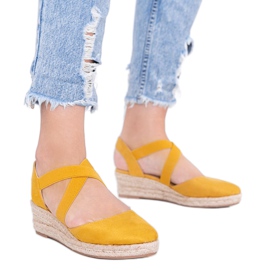 Hořčičné espadrilky na klínu Monic žluť