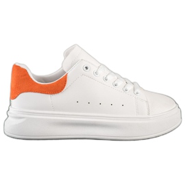 SHELOVET Bílé tenisky na platformě bílý