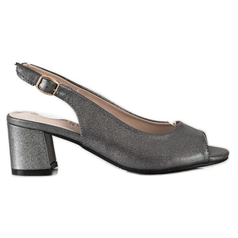 Goodin Grafitové třpytivé sandály stříbrný Goodin Grafitové třpytivé sandály stříbrný