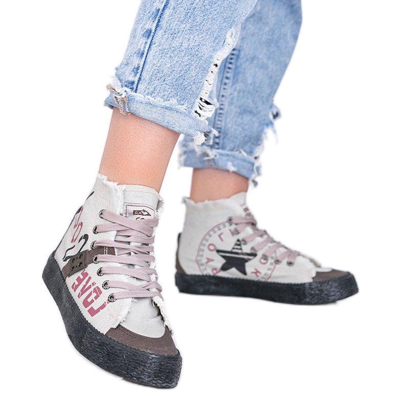 BM Dámské šedé kotníkové tenisky Nadi šedá