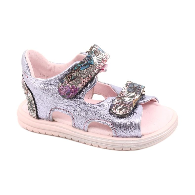 Dívčí kožené sandály Mazurek 1314 Amethyst Perła fialový stříbrný Dívčí kožené sandály Mazurek 1314 Amethyst Perła fialový stříbrný