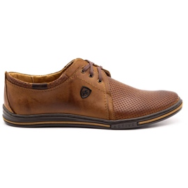Polbut Pánské kožené boty 343p Openwork Camel hnědý