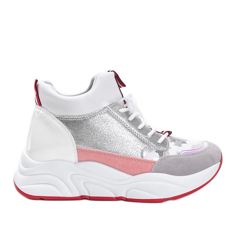 Bílé tenisky na silné podrážce Cassadi bílý stříbrný vícebarevný