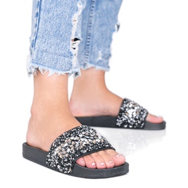 Černé dámské pantofle Bling Bling černý