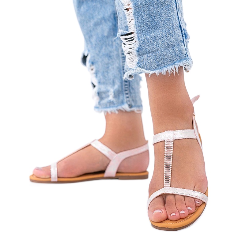 Dámské růžové holografické sandály Igi růžový