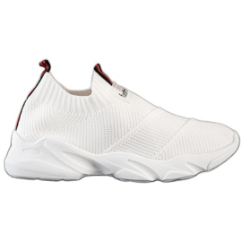 SHELOVET Módní nazouvací tenisky bílý