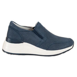 Goodin Kožené tenisky s třpytkami námořnická modrá modrý