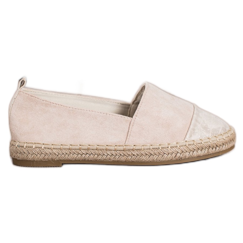 Bestelle Béžové semišové espadrilky béžový