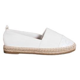 Bestelle Bílé semišové espadrilky bílý