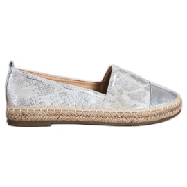 Bestelle Lesklé espadrilky s eko kůží šedá Bestelle Lesklé espadrilky s eko kůží šedá