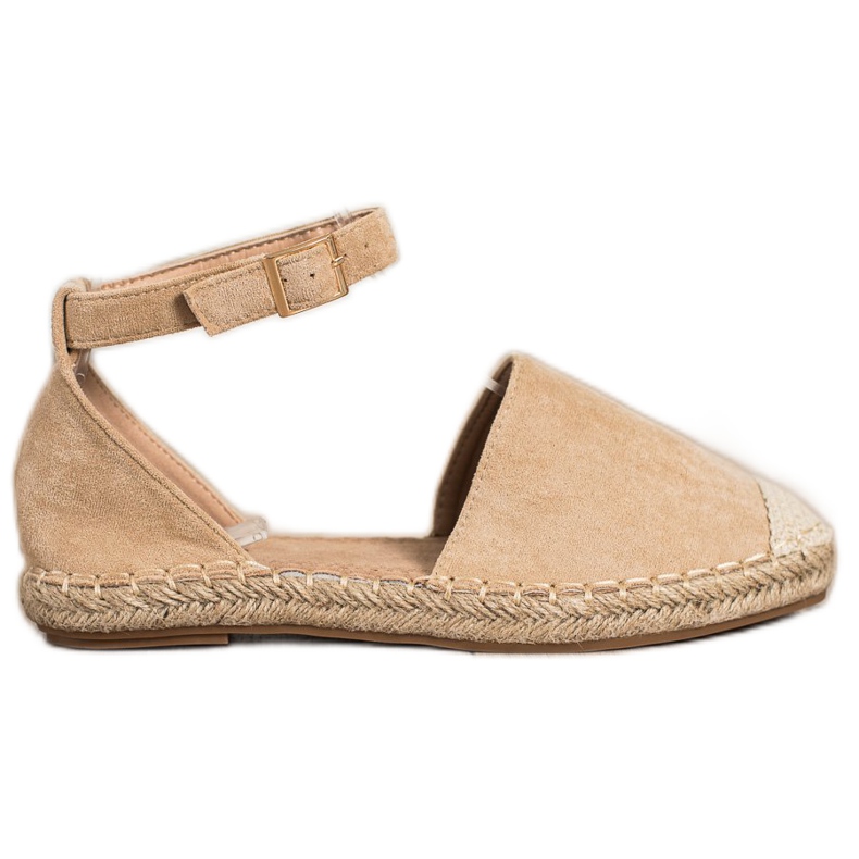 Small Swan Béžové espadrilky se sponou béžový