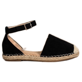 Small Swan Černé espadrilky se sponou černý