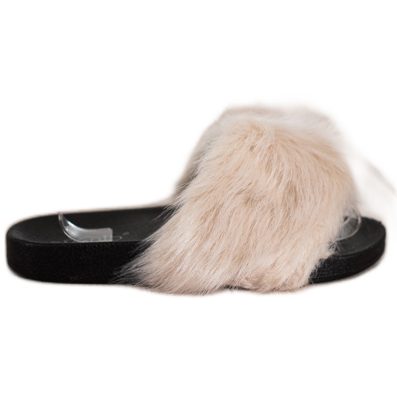 Evento Pantofle s kožešinou béžový