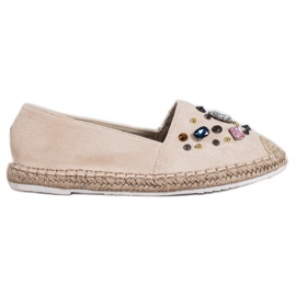 Gogo Espadrilky s krystaly béžový Gogo Espadrilky s krystaly béžový