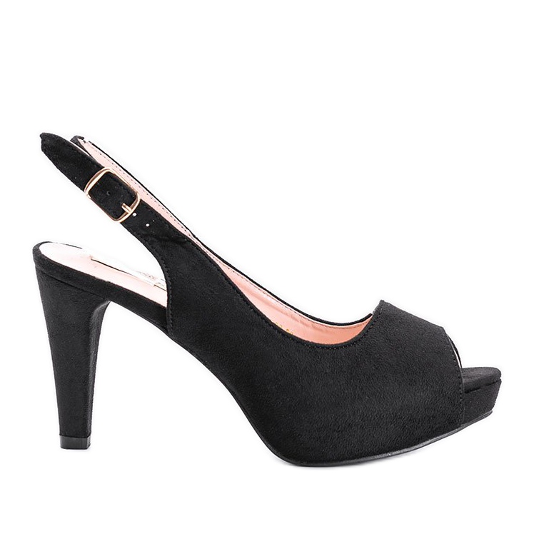 Černé sandály na vysokém podpatku Juna černá