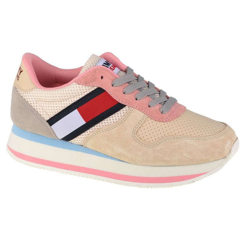 Tommy Hilfiger Jeans Flatform Runner W EN0EN01357-AA8 boty béžový růžový