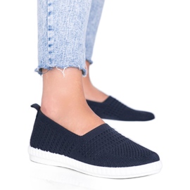 Tmavě modré tenisky Slip On prolamované Funk námořnická modř