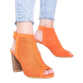 Oranžové prolamované sandály na sloupku Bite pomerančový