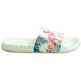 Bona Módní žabky s plameňákem zelený