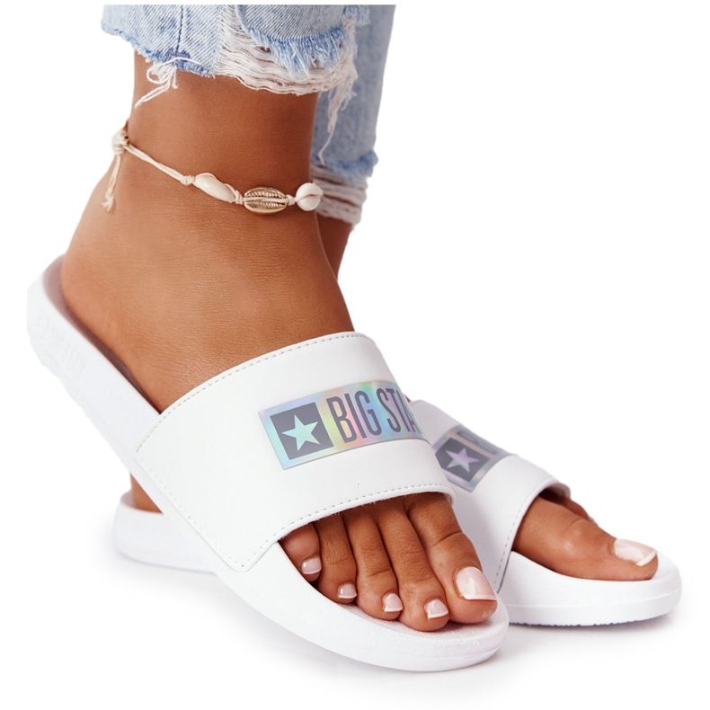 Dámské pantofle Big Star HH274A035 bílé bílý