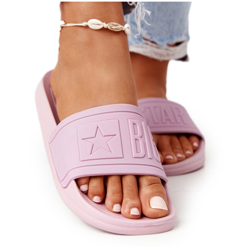 Dámské pantofle Big Star HH274A041 pudrové růžové růžový