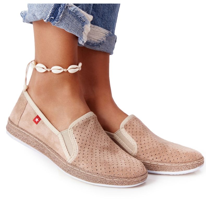 Prolamované espadrilky Big Star FF276035 béžová béžový