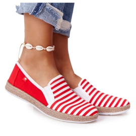 Dámské espadrilky Big Star HH276003 červeno-bílé bílý červený