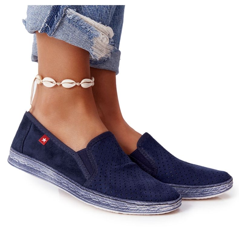 Prolamované espadrilky Big Star HH276004 Navy Blue námořnická modrá