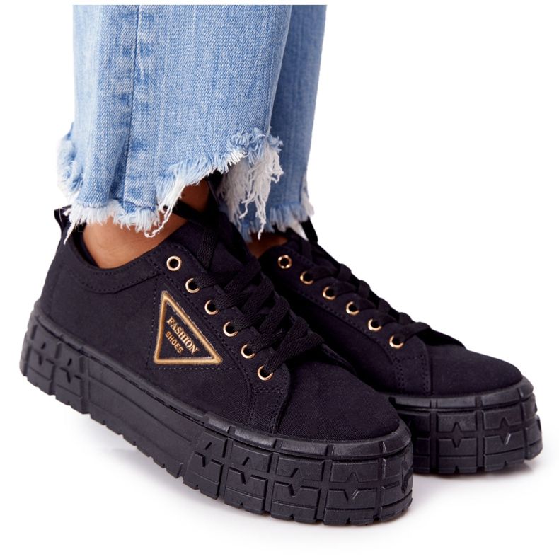 Dámské tenisky na černé životní platformě velkého města černá