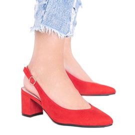 Červené lodičky na postu Petty červený