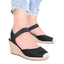 Černé espadrilky na klínku Louise černý