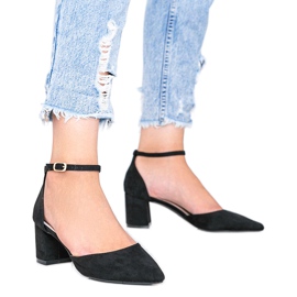 Černé lodičky na nízkém sloupku Gemma černá Černé lodičky na nízkém sloupku Gemma černá