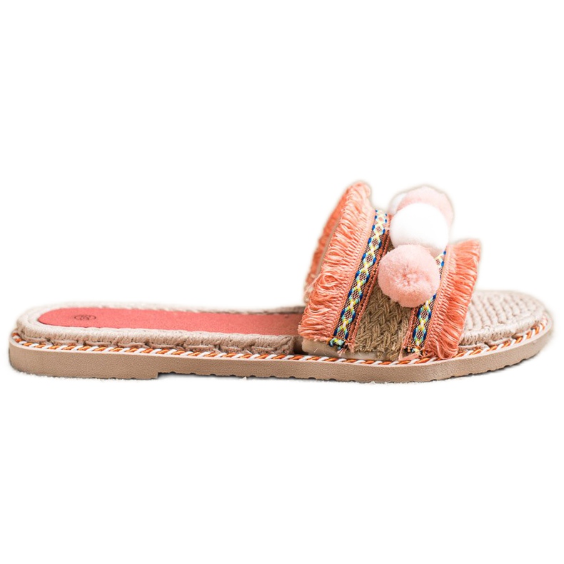 SHELOVET Pantofle s bambulkami oranžový