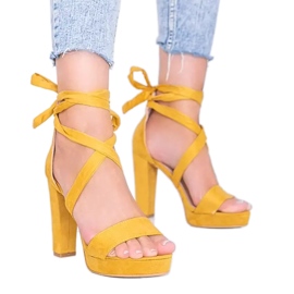 Ginnyho šněrovací šněrovací sandály žlutá Ginnyho šněrovací šněrovací sandály žlutá