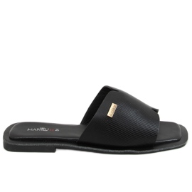 Černé dámské černé pantofle 3526 Black černý